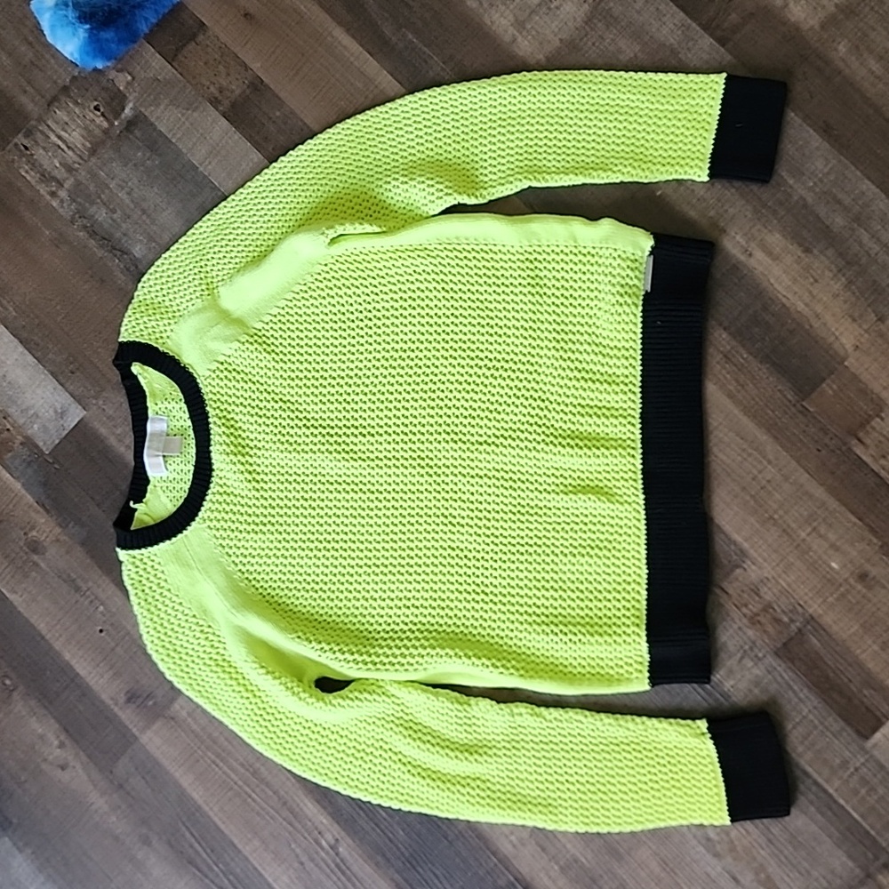 Michael Kors line green yellow and black sweater